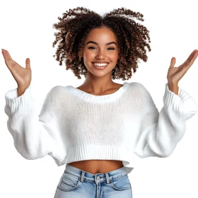 Smiling Woman Portrait in Casual Outfit