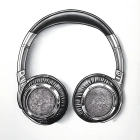 Detailed Headphones Art - Sound Equipment