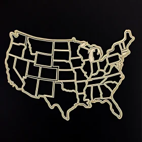 Minimalist USA Map Art