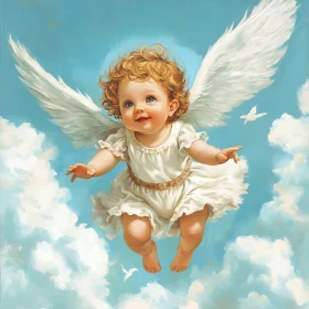 Cherubic Angel Baby with Wings