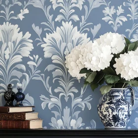 Floral Still Life with Vintage Books