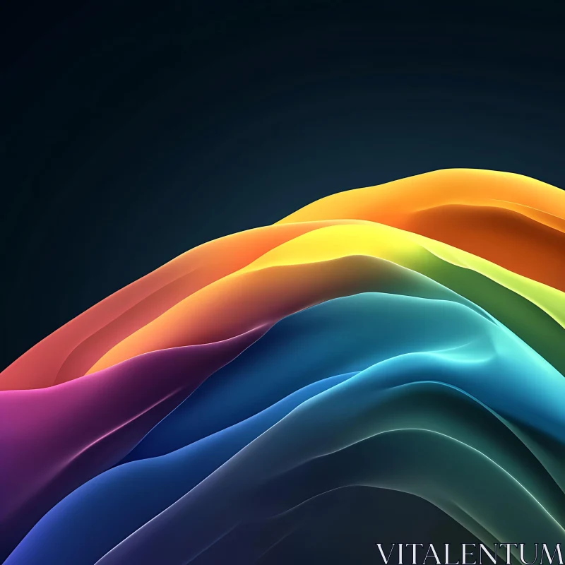 Undulating Colour Gradient Abstract AI Image