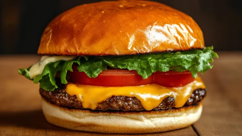 Delicious Cheeseburger with Fresh Lettuce and Tomatoes