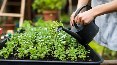 Watering Seedlings with Care