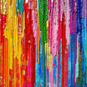 Rainbow Cascade: An Abstract Expression