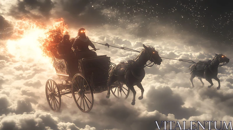 AI ART Celestial Carriage Ride Above the Clouds