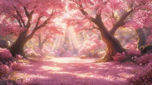 Magical Cherry Blossom Forest