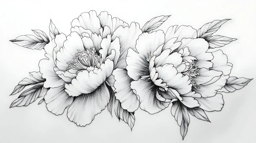 Elegant Floral Line Art