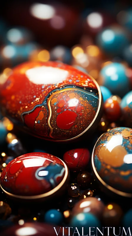AI ART Colorful Stone Composition in Vray Tracing Style