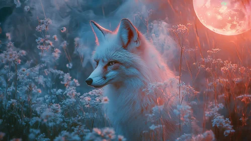 Fox in a Floral Dreamscape