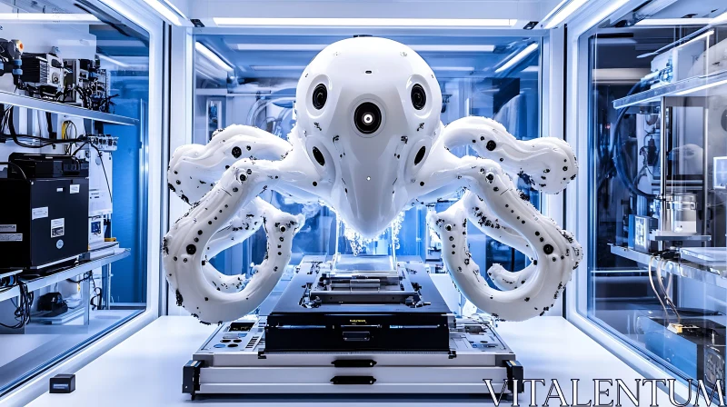 AI ART Robotic Octopus in Cleanroom Environment