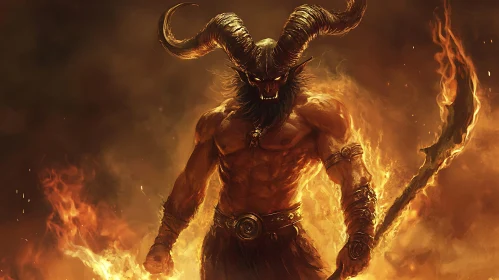 Demon in Flames: A Dark Fantasy Portrait