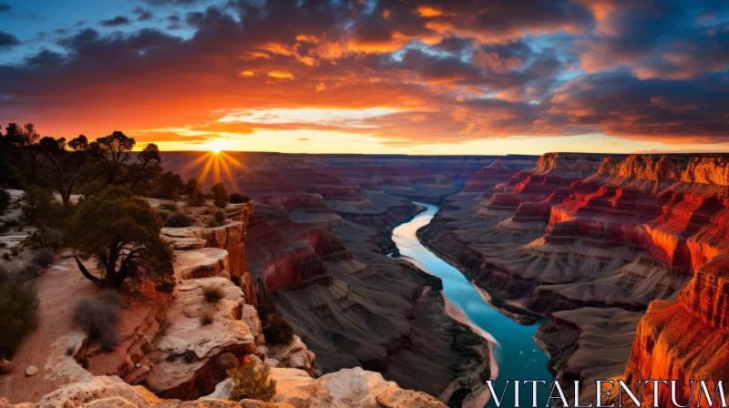 Sunrise over Grand Canyon: A Capture of Nature's Grandeur AI Image