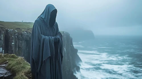 Solitary Wraith on a Cliff's Edge