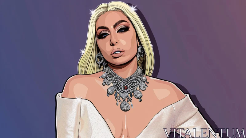 AI ART Iconic Lady Gaga in Vibrant Pop Art