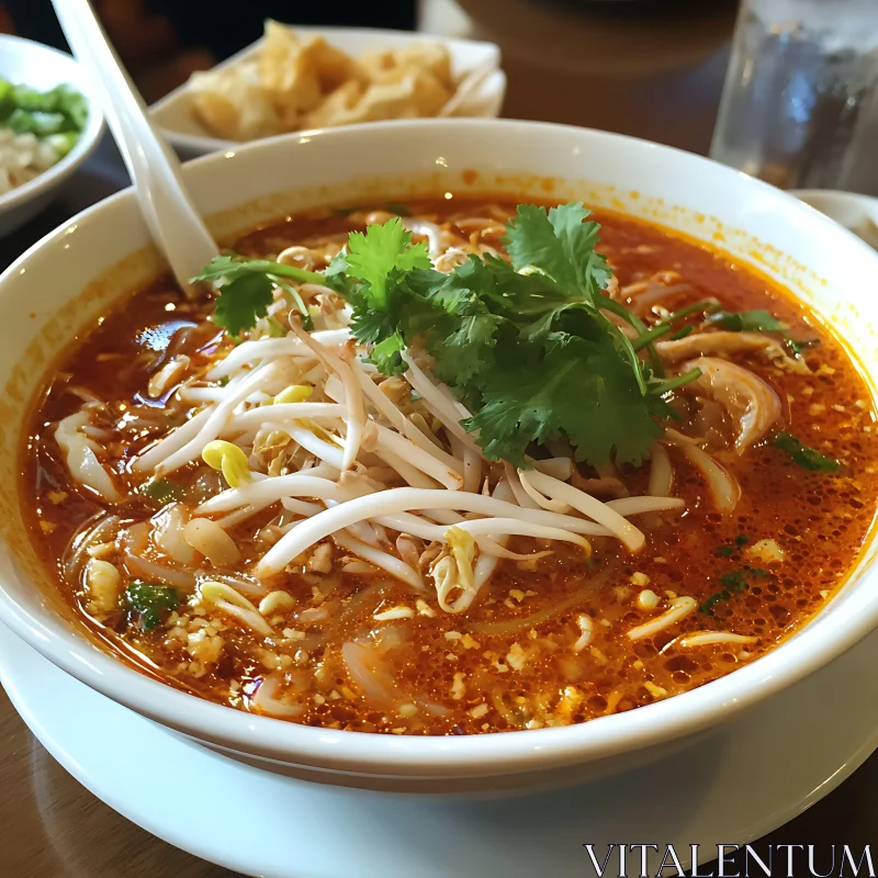 Aromatic Spicy Noodle Soup AI Image