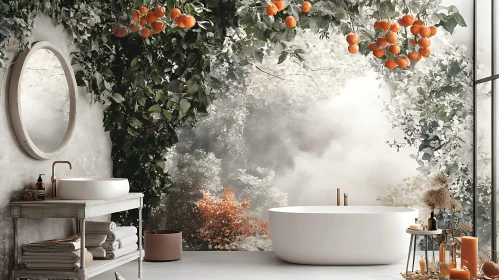 Modern Bathroom with Nature-Inspired Decor