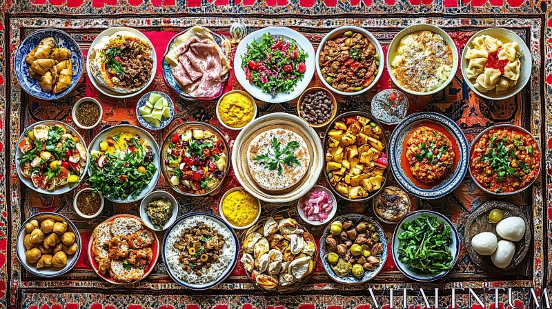 Culinary Abundance: A Tapestry of Flavors AI Image