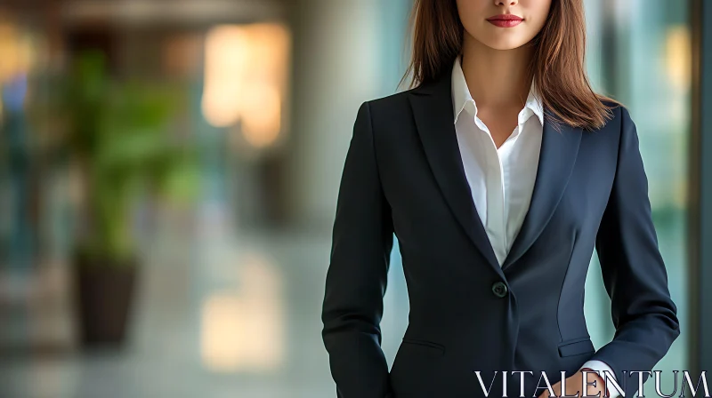 Elegant Businesswoman in Formal Attire AI Image