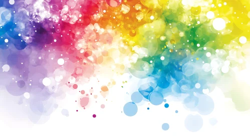 Rainbow Bubbles Abstract Painting