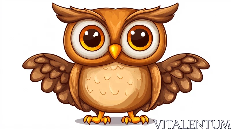 AI ART Whimsical Owl Cartoon Art