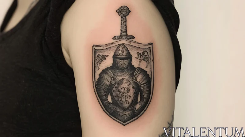 Medieval Knight Tattoo Design AI Image