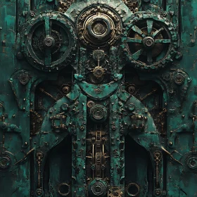 Verdigris and Gold Mechanical Composition