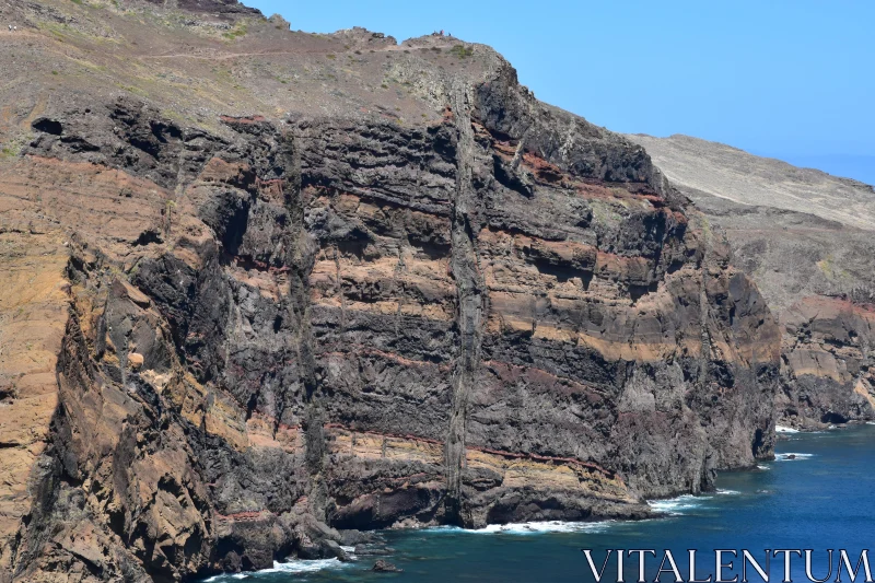 Stratified Rock Formations of Madeira Free Stock Photo