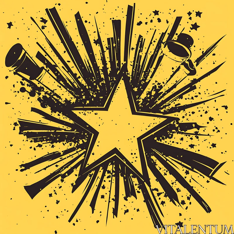 AI ART Abstract Star with Explosive Design