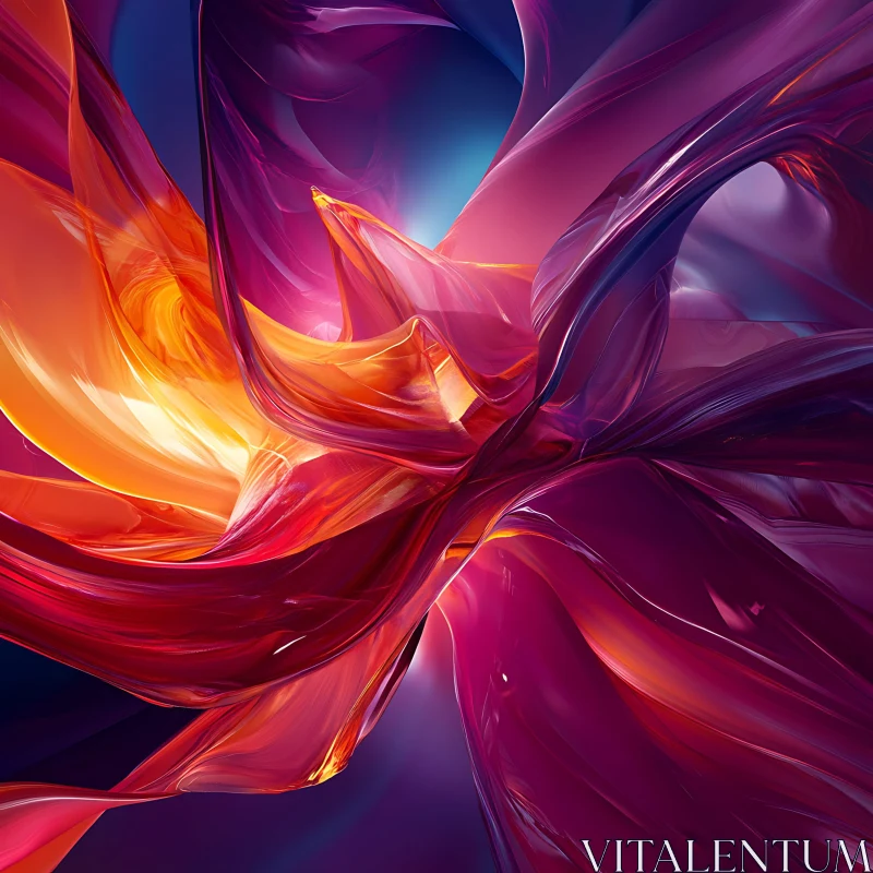 Fluid Abstract Shapes and Colors AI Image