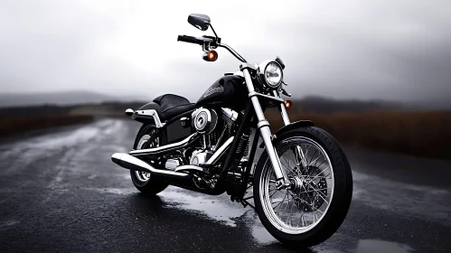 Classic Motorcycle on Asphalt