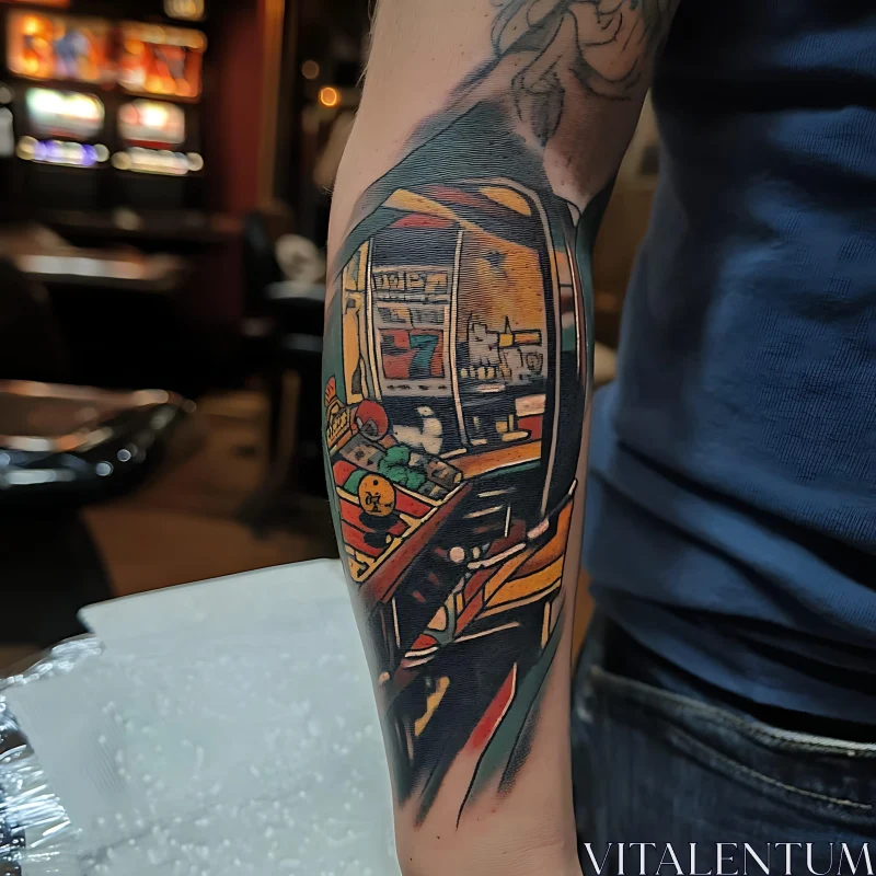 Vivid Slot Machine Tattoo Artwork AI Image