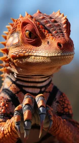 Exquisite Orange Lizard: A Photorealistic Reptile Masterpiece