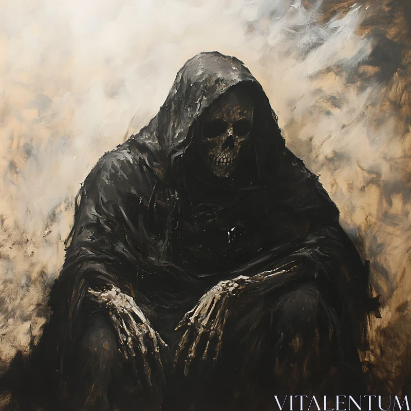 Grim Reaper in Contemplation AI Image