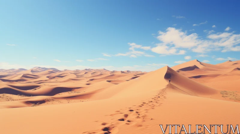 AI ART Footprints in the Sand: A Captivating Desert Scene with Vray Tracing