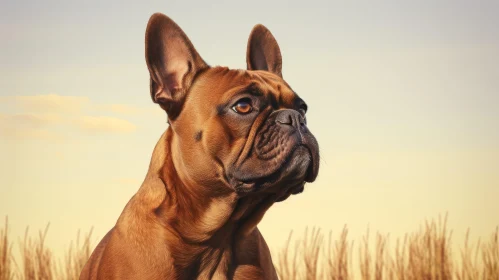 French Bulldog in Field: A Display of Realistic Rendering and Color