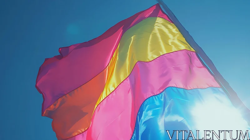 Colorful Pan Pride Flag in the Sky AI Image