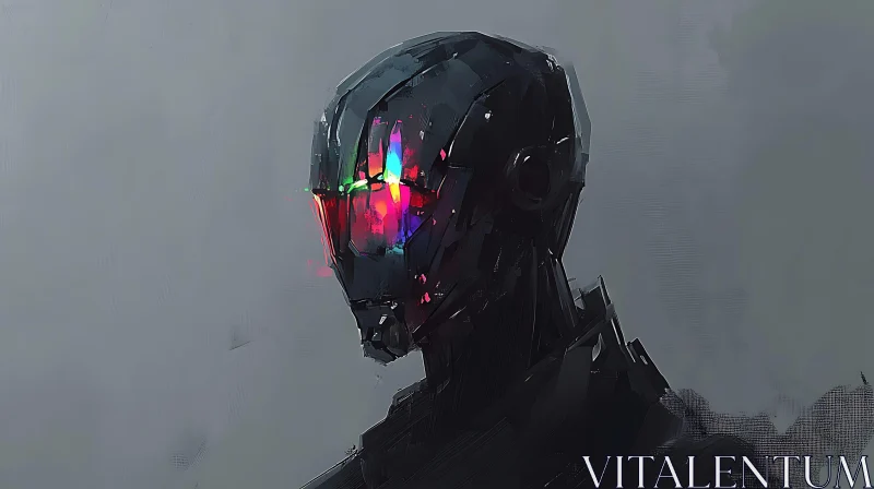 Digital Art of a Sleek Cyborg AI Image