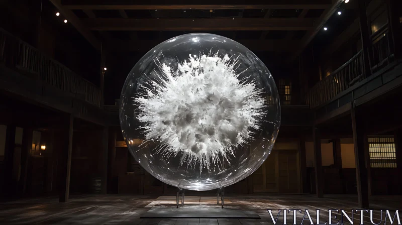 Explosive Sphere Art Installation AI Image