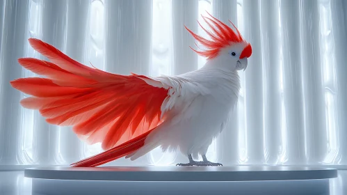 Elegant Parrot with Crimson Accents