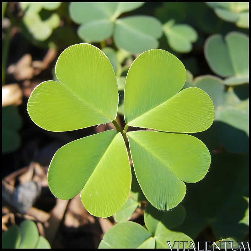 Detailed Close-Up of Clover Leaves AI Image