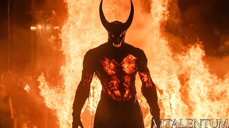 Demon in Flames: A Vision of Hell AI Image