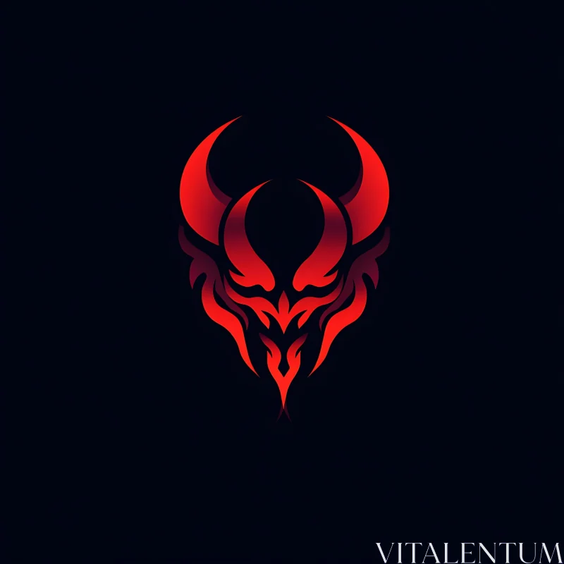 AI ART Stylized Demon Head Graphic Art