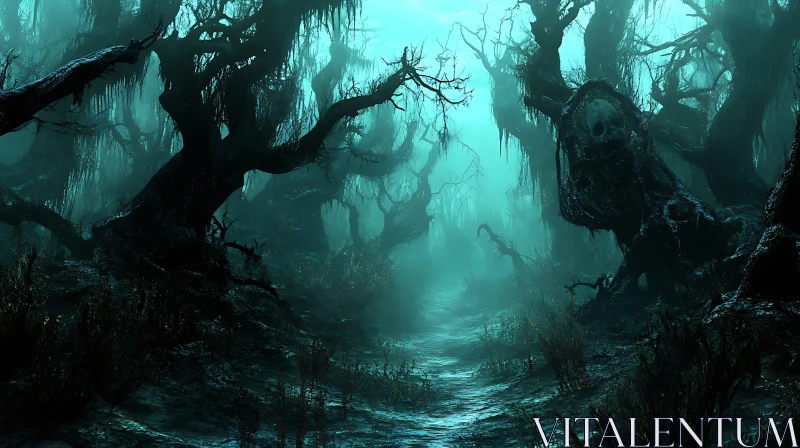 Mystic Dark Forest AI Image