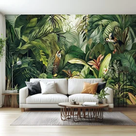 Tropical Foliage and Birds Wall Decor