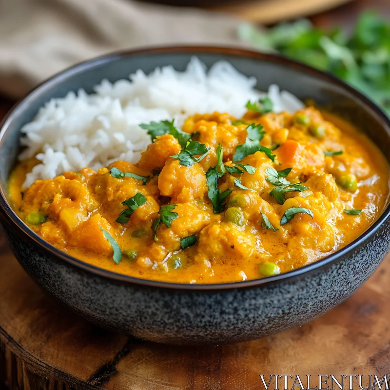 Flavorful Veggie Curry with Rice AI Image