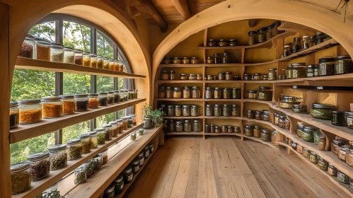 Charming Pantry Interior with Natural Light