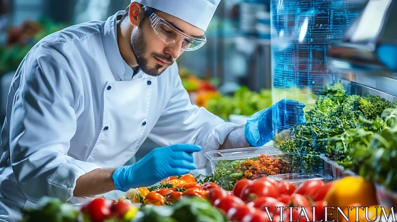 Futuristic Culinary Arts in a Technology-Integrated Kitchen AI Image