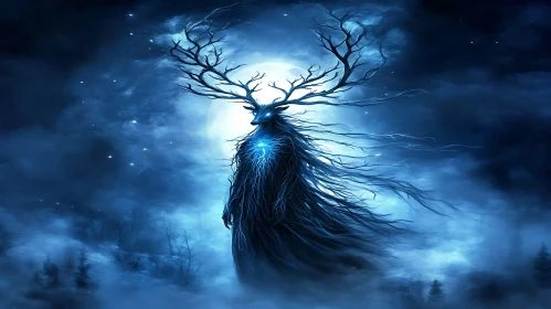 Mystical Creature with Antlers