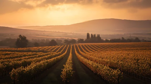 Vineyard at Sunset